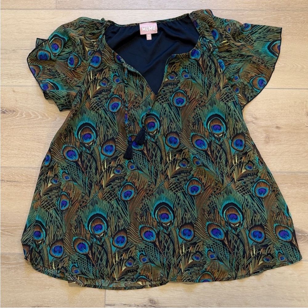 Show Me Your Mumu Boho Peacock Print Tunic
